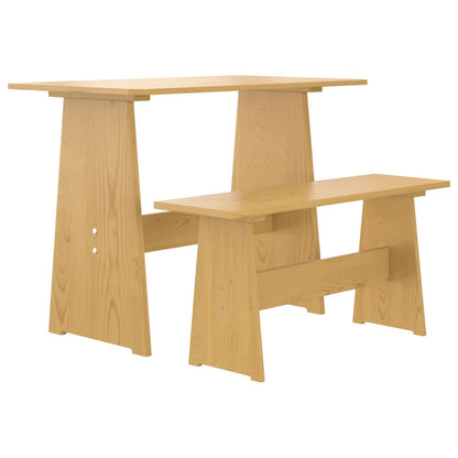 3 pcs conjunto de jantar REINE pinho maciço castanho mel