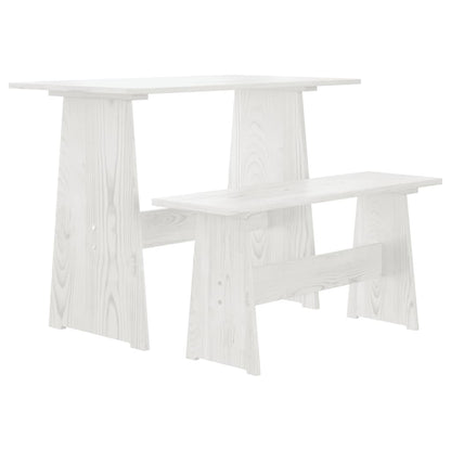3 pcs conjunto de jantar REINE madeira pinho maciça branco