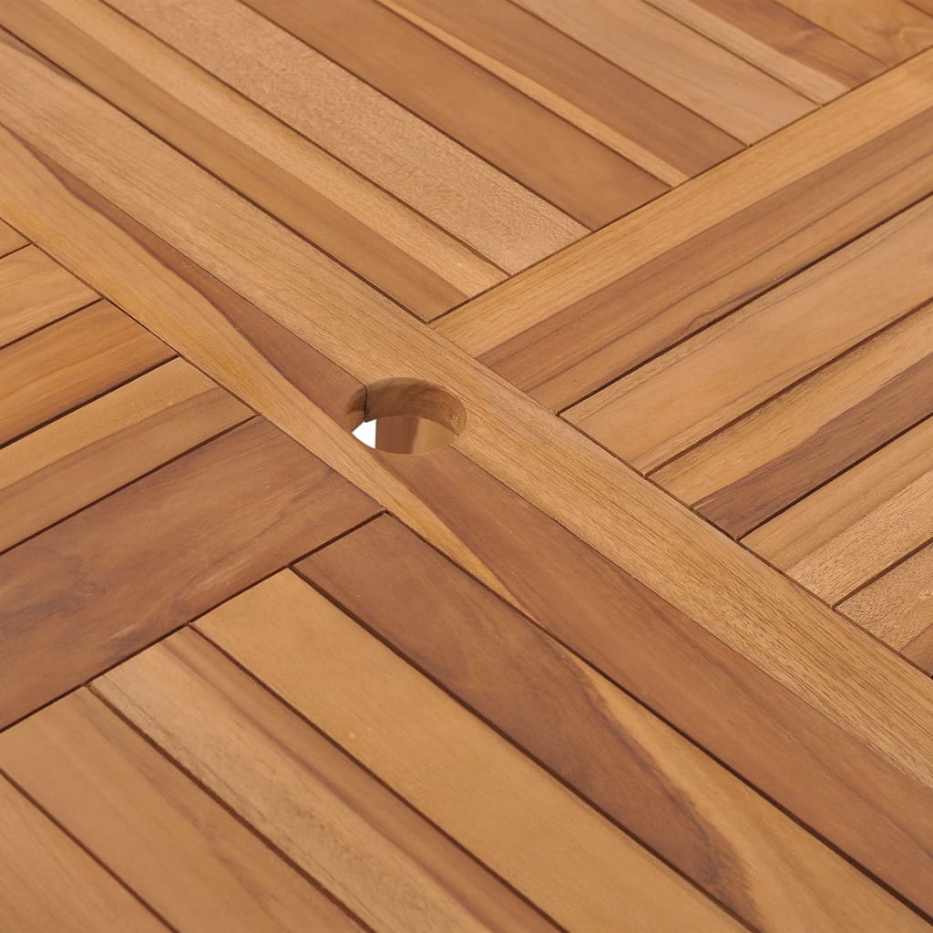 Mesa de jantar p/ jardim 110x110x75 cm madeira de teca maciça