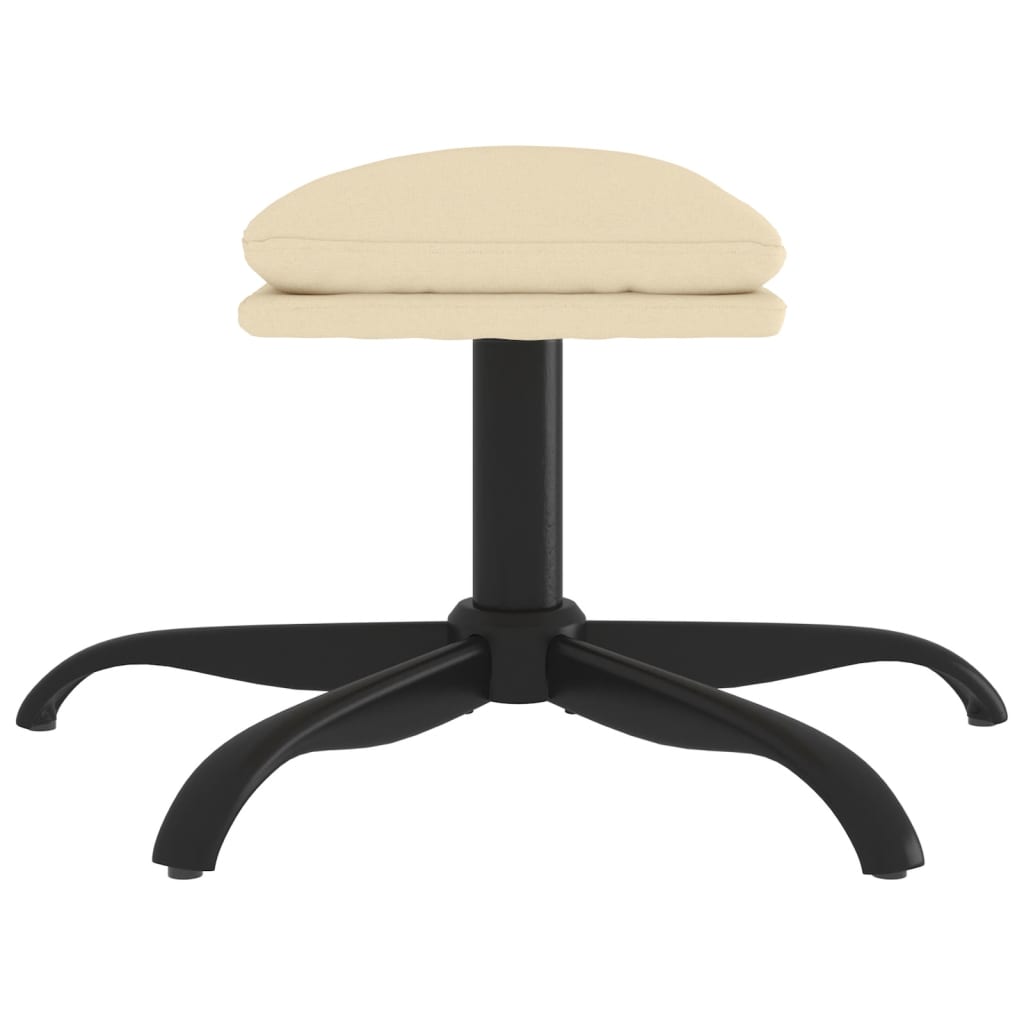 Apoio de pés 60x60x36 cm tecido cor creme