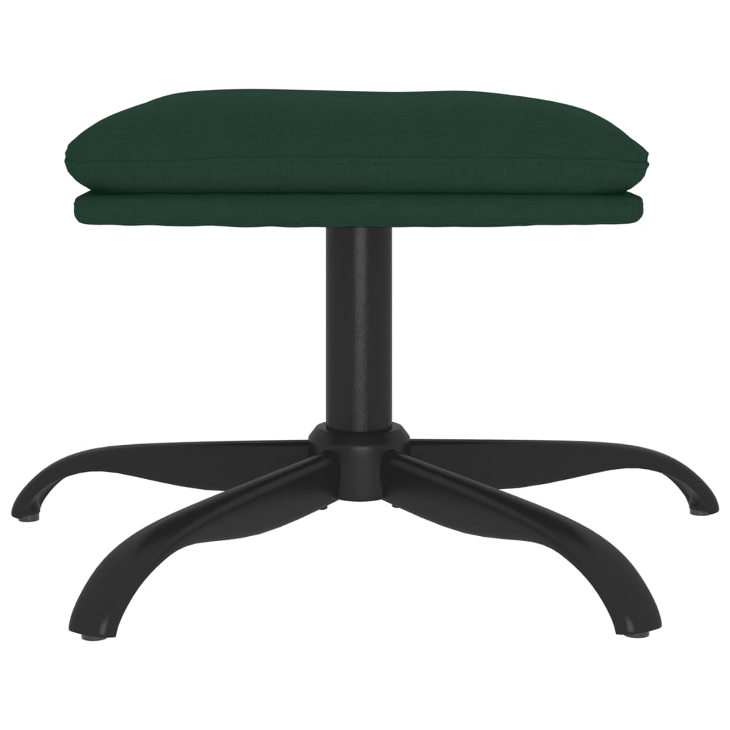 Apoio de pés 60x60x36 cm tecido verde-escuro