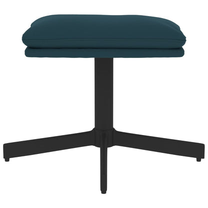 Apoio de pés 60x60x36 cm veludo azul