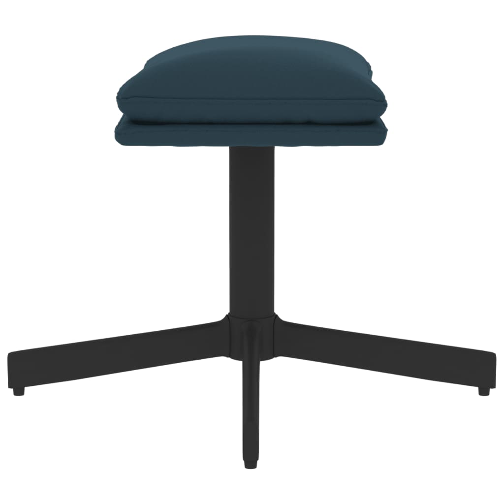 Apoio de pés 60x60x36 cm veludo azul