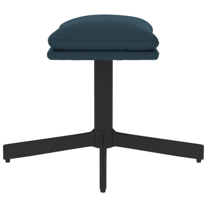 Apoio de pés 60x60x36 cm veludo azul