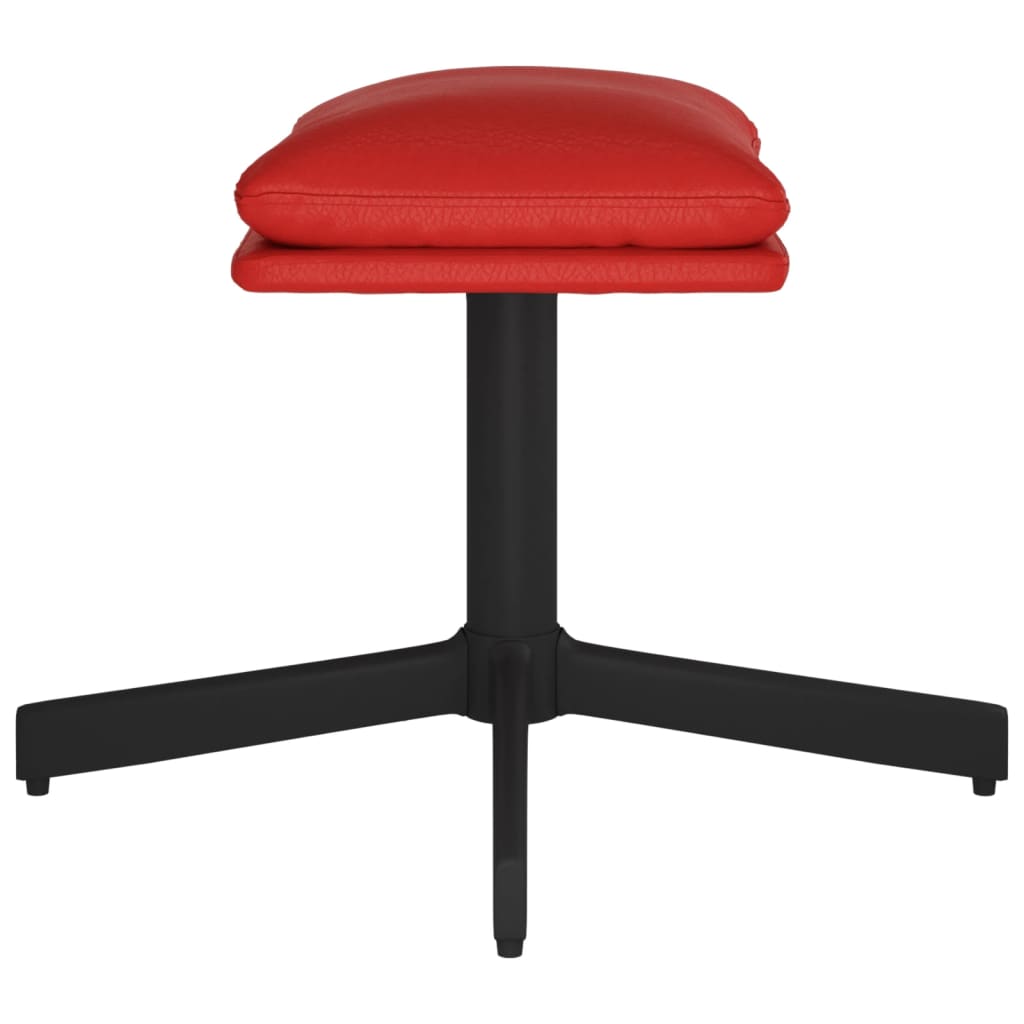 Apoio de pés 60x60x36 couro artificial vermelho tinto