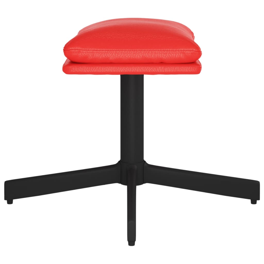 Apoio de pés 60x60x36 cm couro artificial vermelho