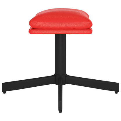 Apoio de pés 60x60x36 cm couro artificial vermelho