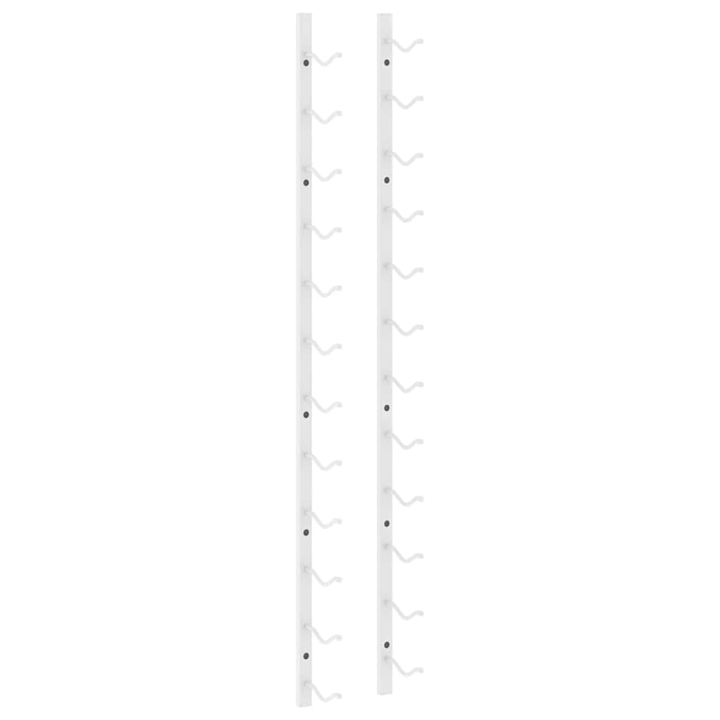 Garrafeira de parede para 12 garrafas 2 pcs ferro branco
