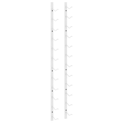 Garrafeira de parede para 12 garrafas 2 pcs ferro branco