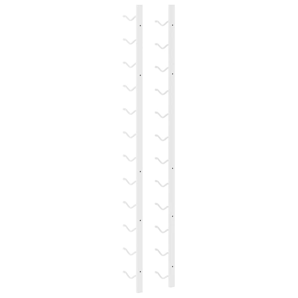 Garrafeira de parede para 12 garrafas 2 pcs ferro branco