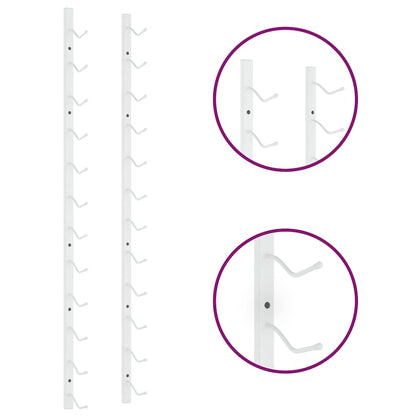 Garrafeira de parede para 12 garrafas 2 pcs ferro branco