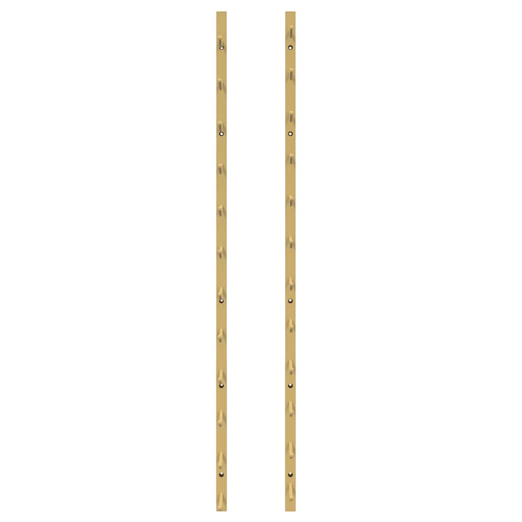 Garrafeira de parede para 12 garrafas 2 pcs ferro dourado