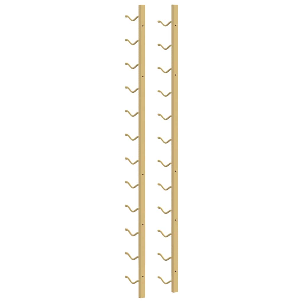 Garrafeira de parede para 12 garrafas 2 pcs ferro dourado