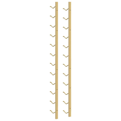 Garrafeira de parede para 12 garrafas 2 pcs ferro dourado