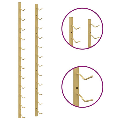 Garrafeira de parede para 12 garrafas 2 pcs ferro dourado