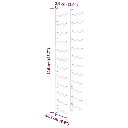 Garrafeira de parede para 24 garrafas ferro dourado