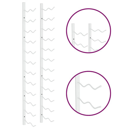 Garrafeira de parede para 24 garrafas 2 pcs ferro branco