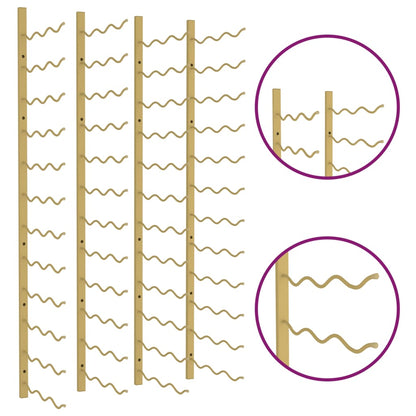 Garrafeira de parede para 36 garrafas 2 pcs ferro dourado