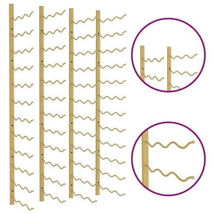 Garrafeira de parede para 36 garrafas 2 pcs ferro dourado