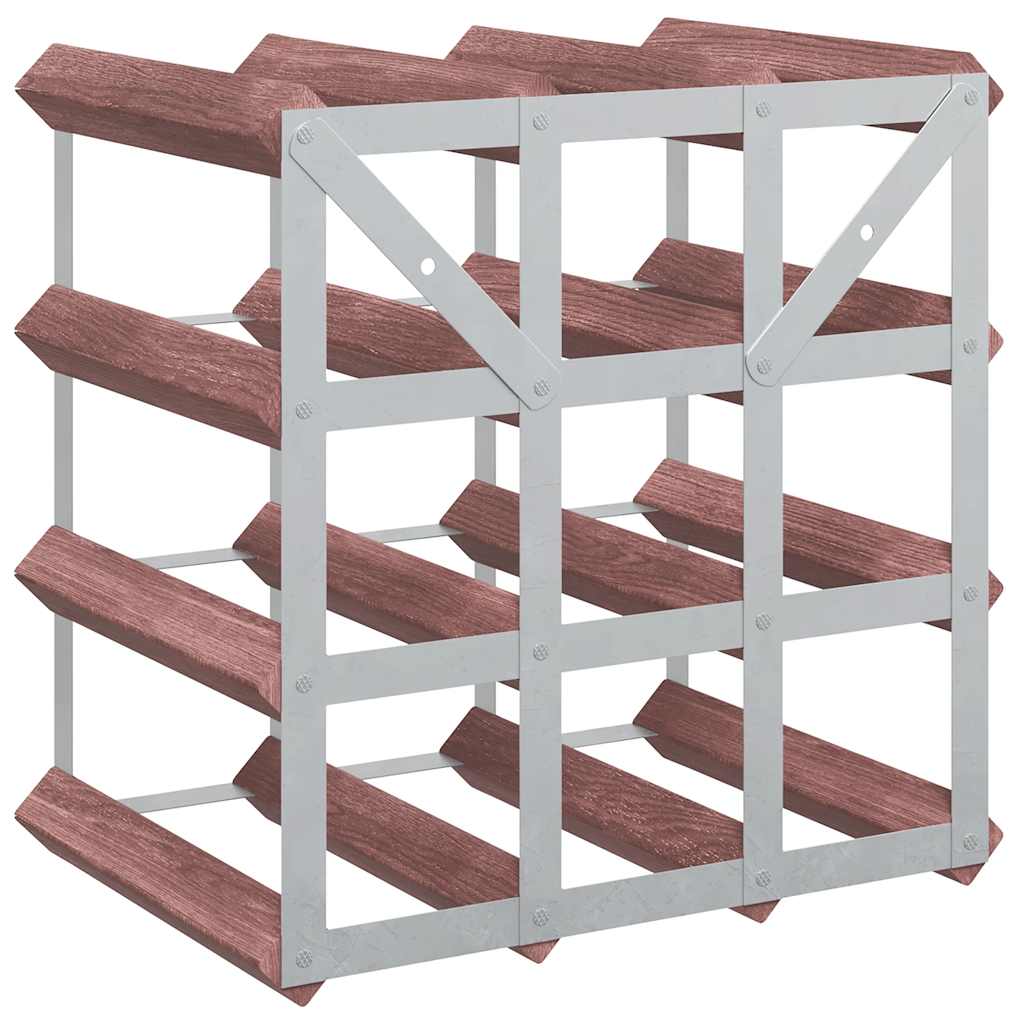 Garrafeira para 12 garrafas madeira de pinho maciça castanho