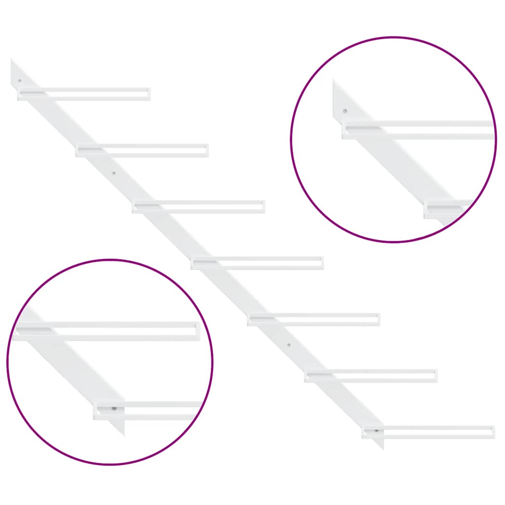 Garrafeira de parede para 7 garrafas metal branco