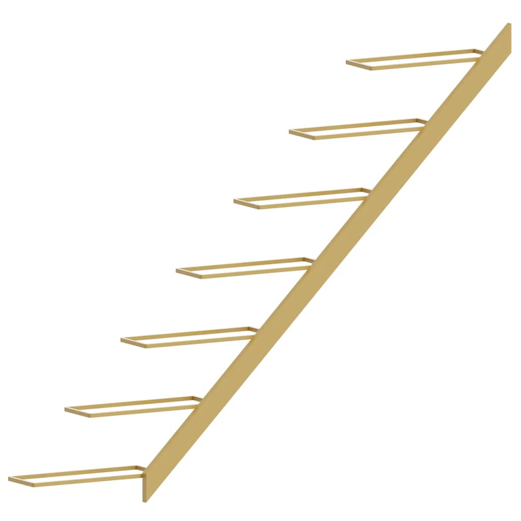 Garrafeira de parede para 7 garrafas metal dourado