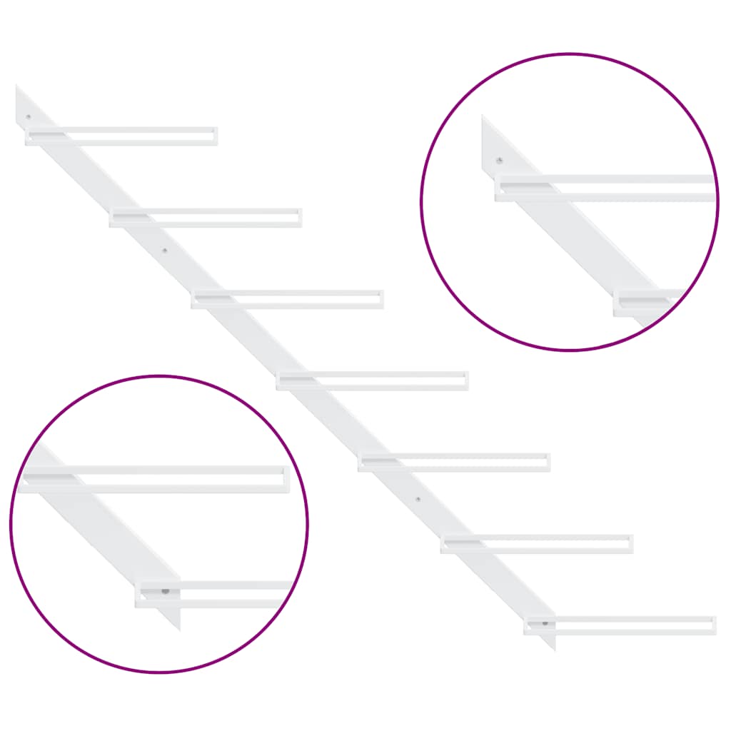 Garrafeira de parede para 7 garrafas metal branco