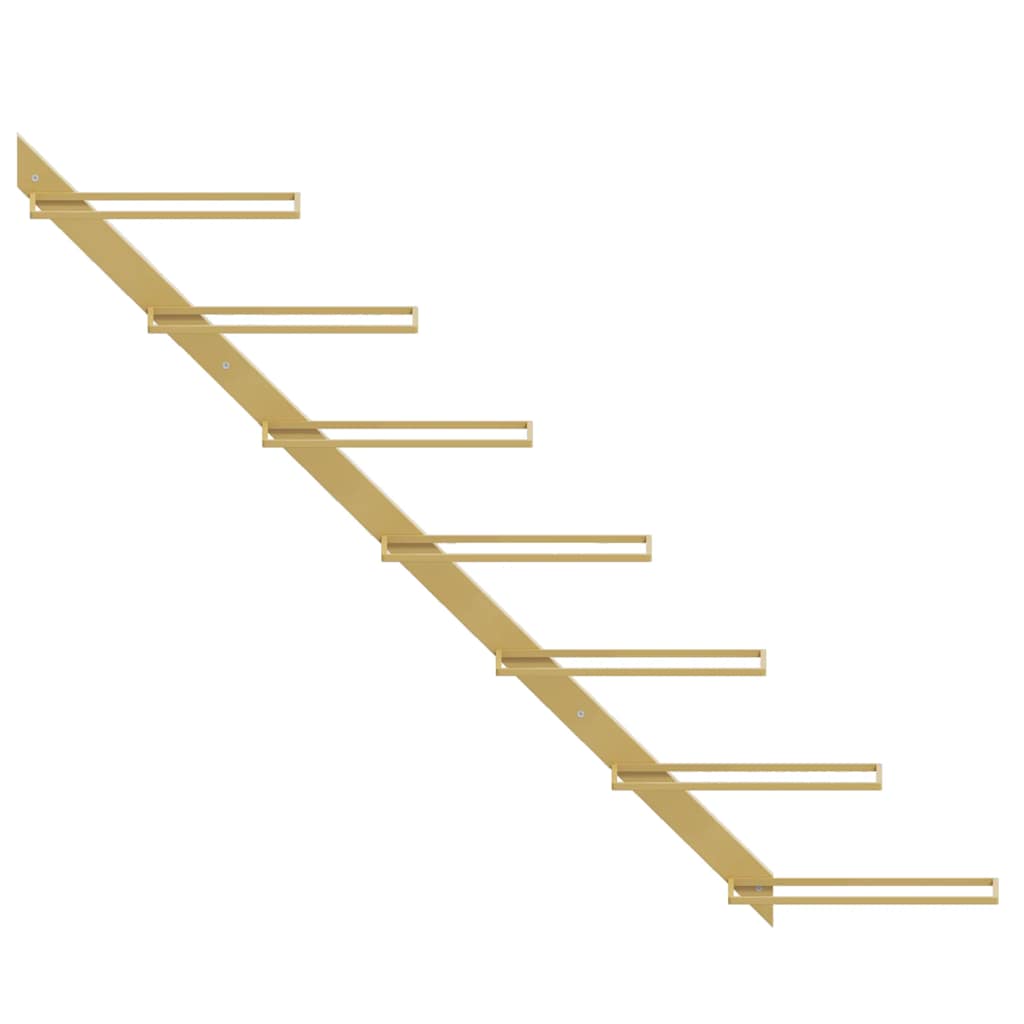 Garrafeira de parede para 7 garrafas metal dourado