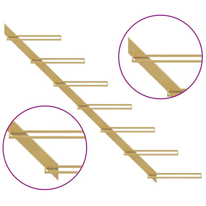 Garrafeira de parede para 7 garrafas metal dourado