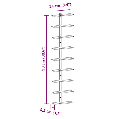 Garrafeira de parede para 9 garrafas 2 pcs ferro dourado
