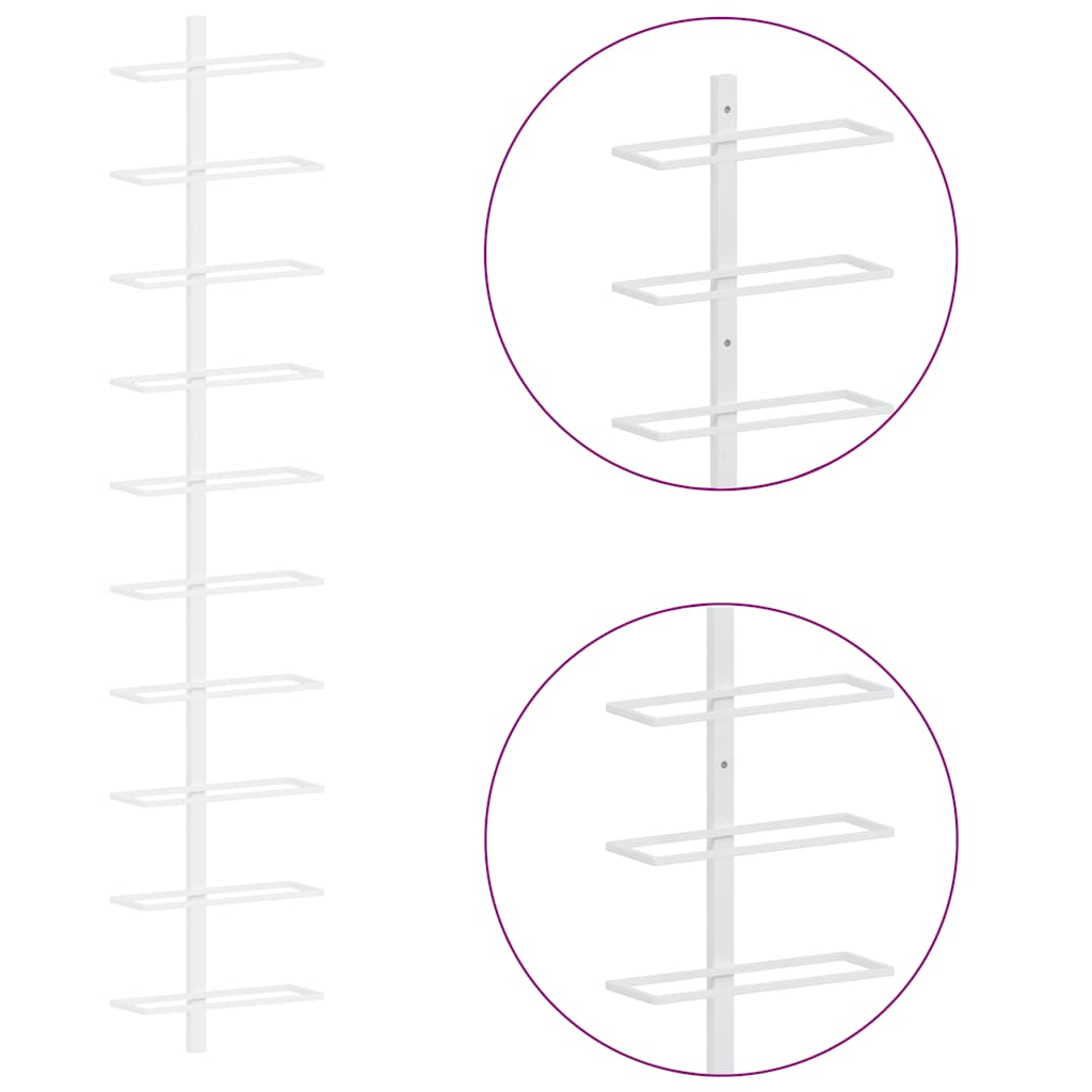 Garrafeira de parede para 10 garrafas metal branco