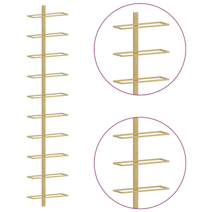 Garrafeira de parede para 10 garrafas metal dourado