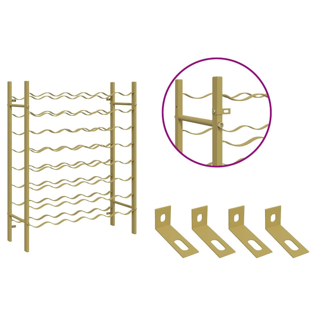 Garrafeira para 48 garrafas metal dourado