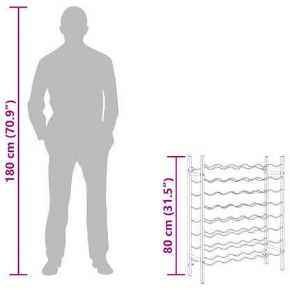 Garrafeira para 48 garrafas metal dourado