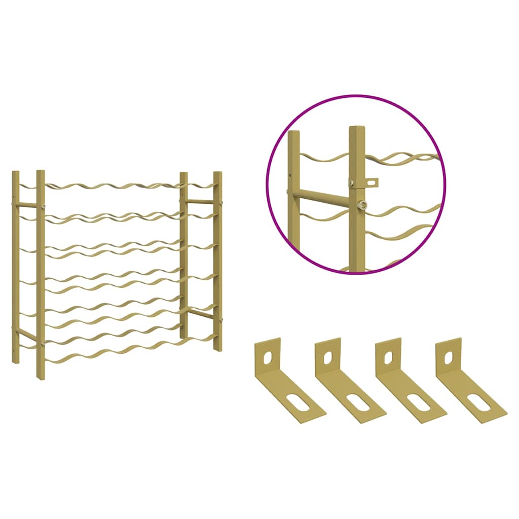 Garrafeira para 36 garrafas metal dourado