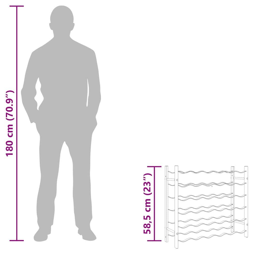 Garrafeira para 36 garrafas metal dourado