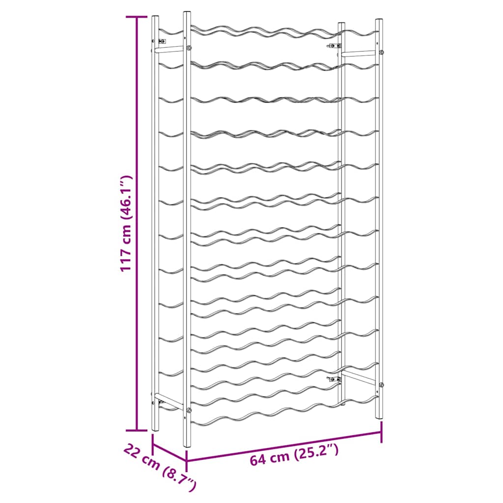 Garrafeira para 72 garrafas metal branco