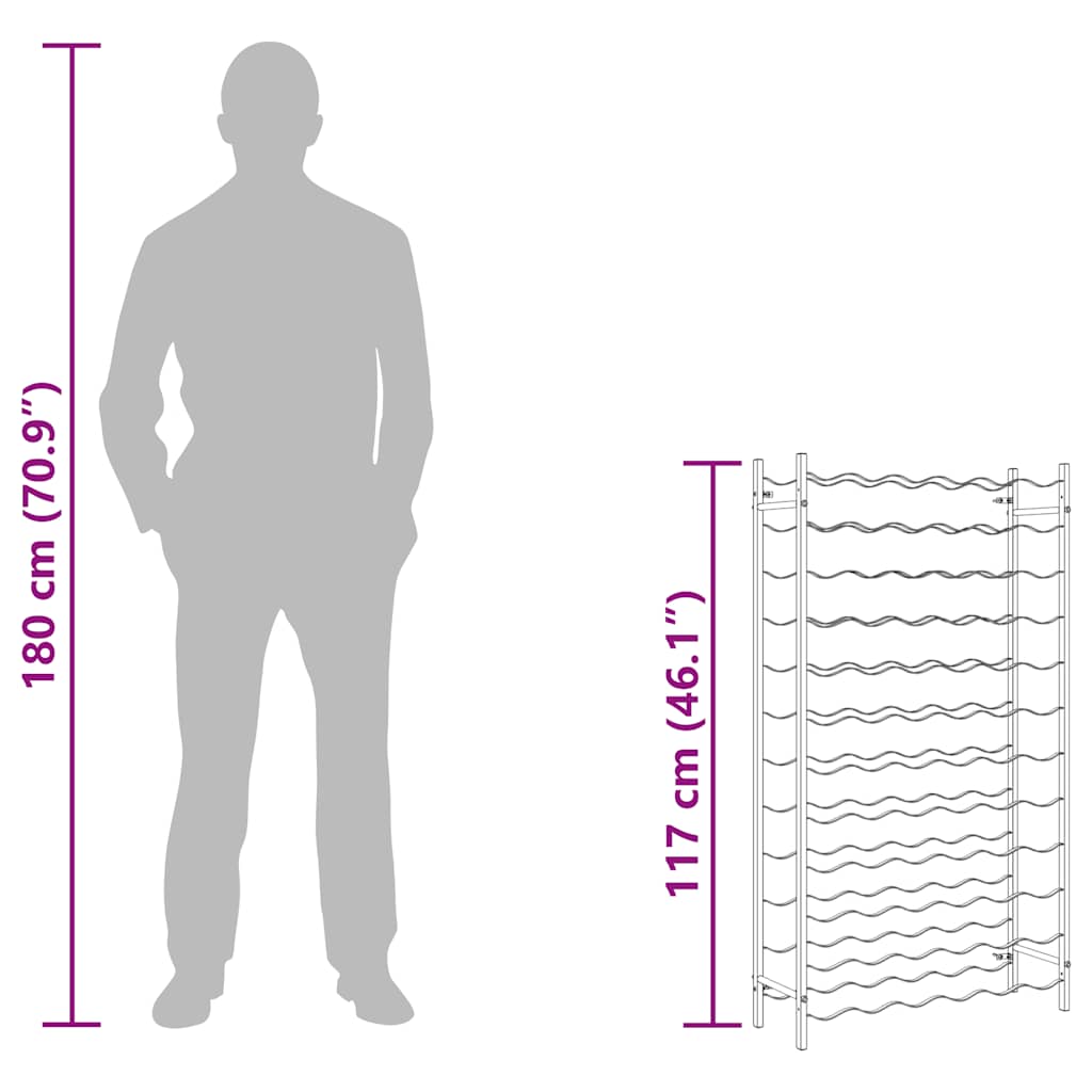 Garrafeira para 72 garrafas metal branco