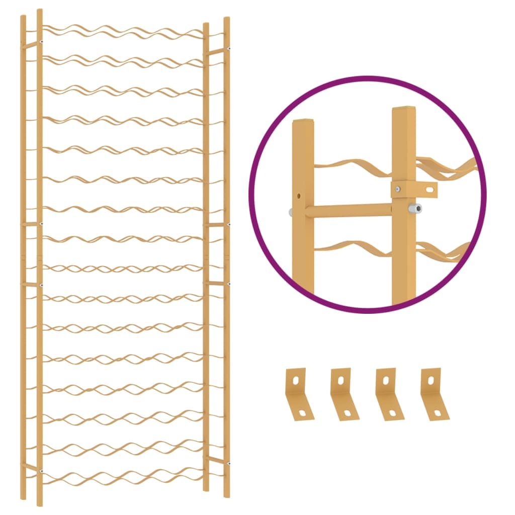 Garrafeira para 96 garrafas metal dourado