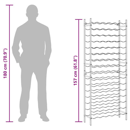 Garrafeira para 96 garrafas metal dourado