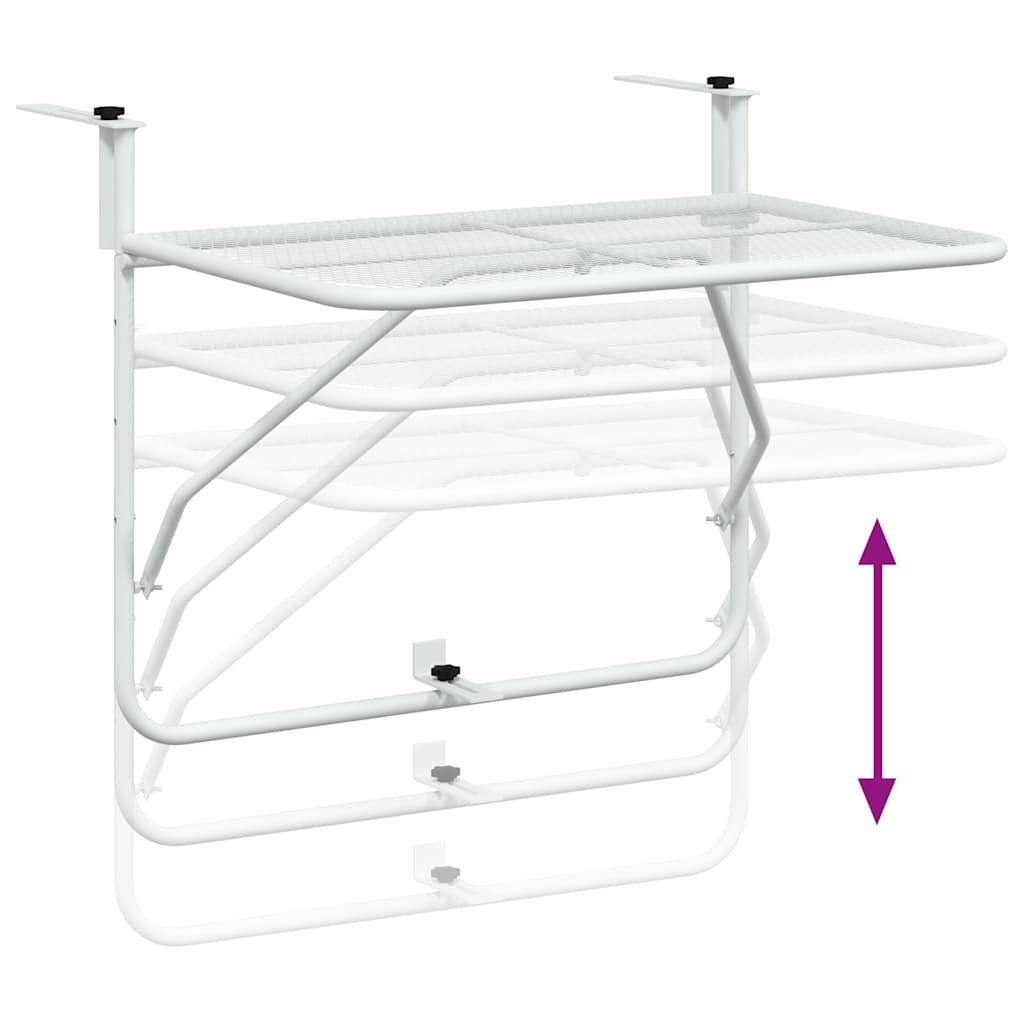 Mesa para varanda 60x40 cm aço branco