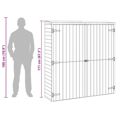 Abrigo p/ ferramentas de jardim 163x50x171 cm pinho maciço