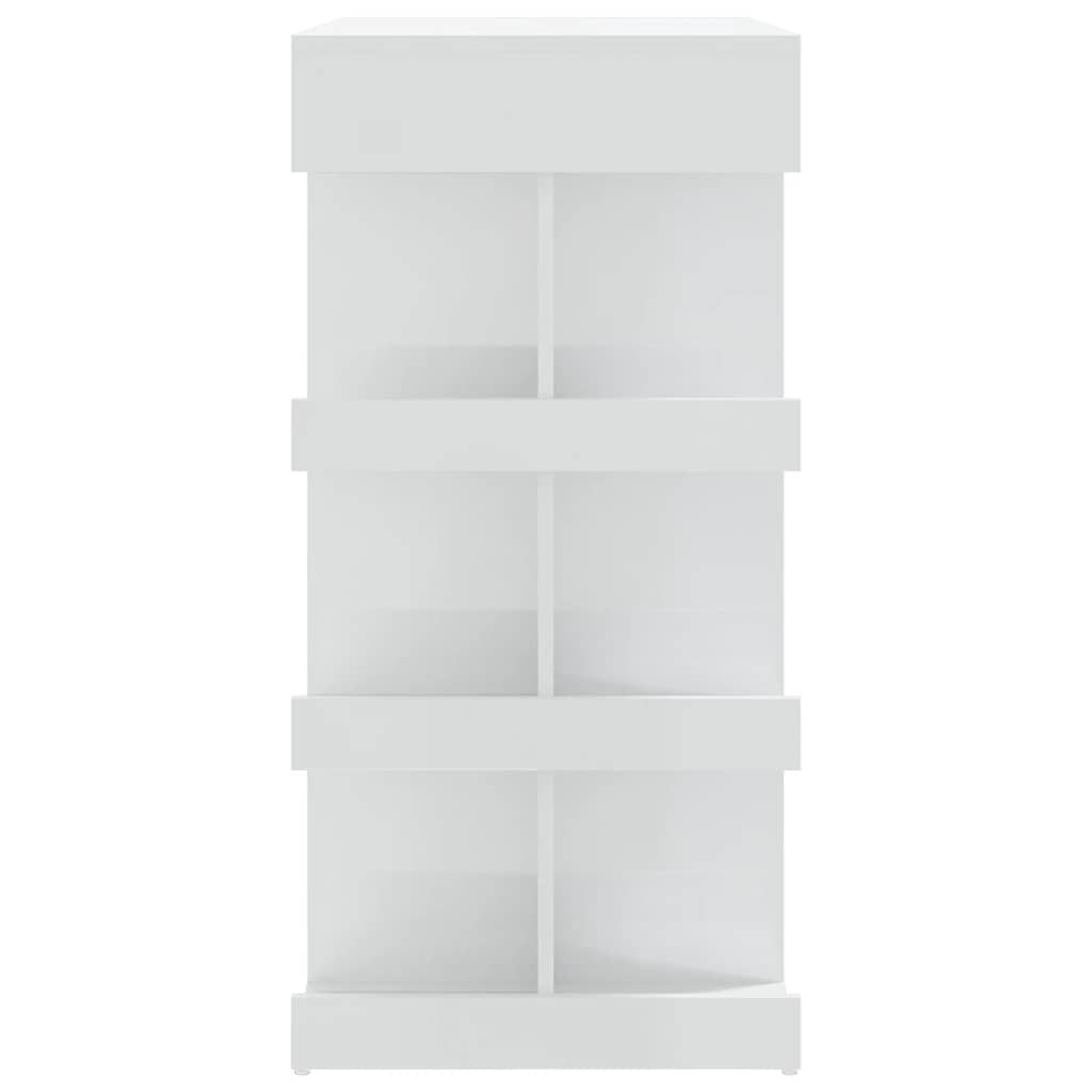 Mesa de bar c/ prateleiras 100x50x101,5 cm branco brilhante