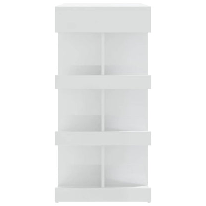 Mesa de bar c/ prateleiras 100x50x101,5 cm branco brilhante