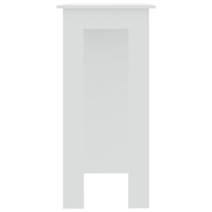 Mesa de bar com prateleiras derivados de madeira branco