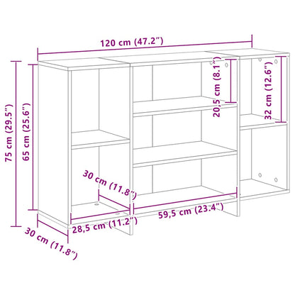 Aparador 120x30x75 cm derivados de madeira cinza cimento