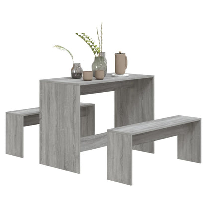 3 pcs conjunto de jantar derivados de madeira cinza
