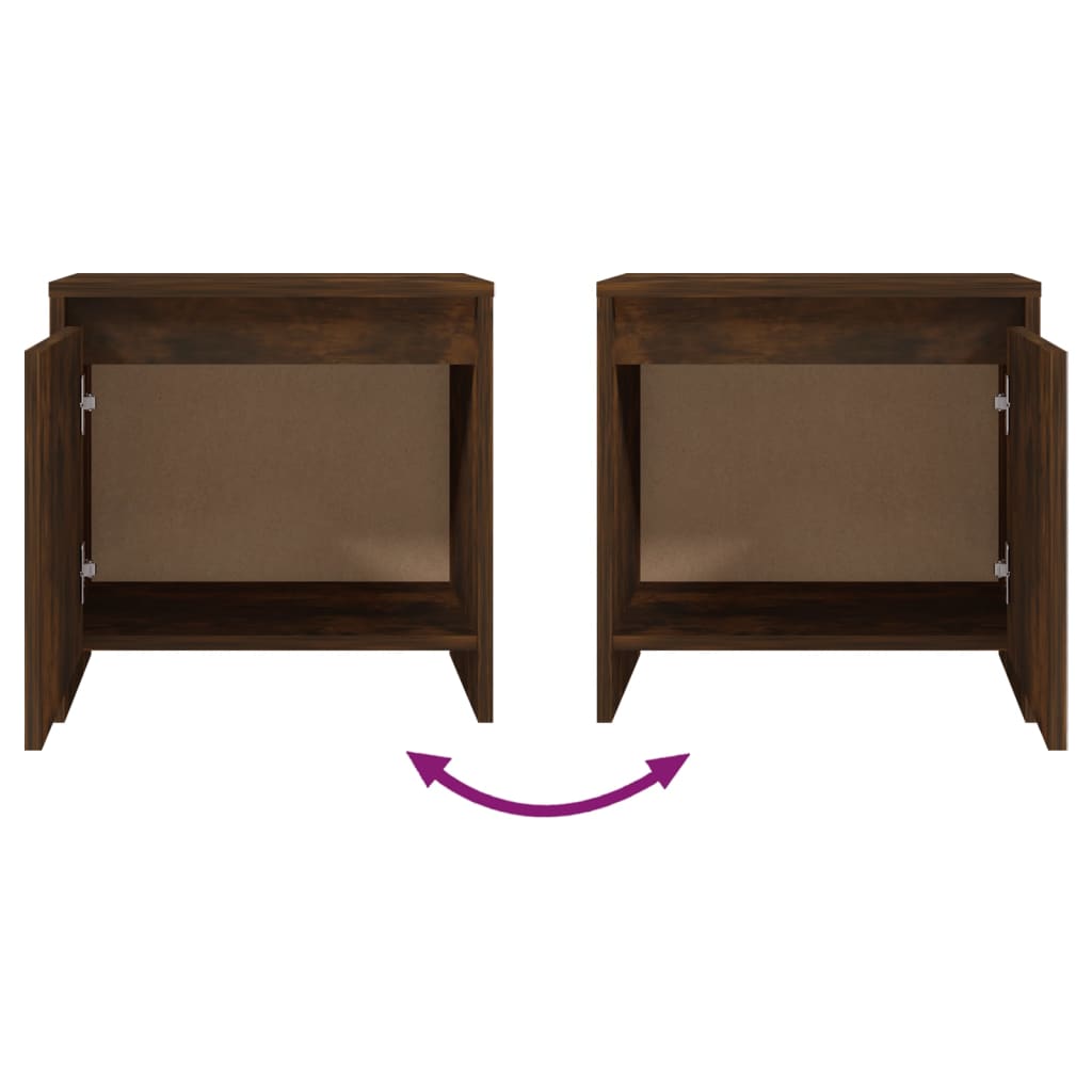 Mesas de cabeceira 2 pcs derivados madeira carvalho fumado