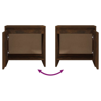 Mesas de cabeceira 2 pcs derivados madeira carvalho fumado