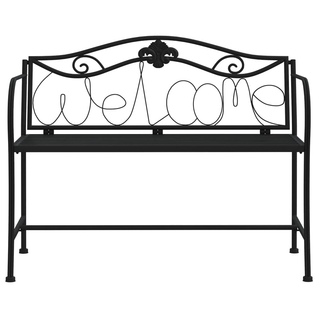 Banco de jardim de 2 lugares 104 cm aço preto